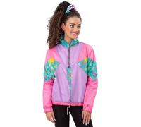 Smiffys Ladies 80s Pastel Windbreaker Jacket Disfraz, Rosa, Medium UK Size 12-14 para Mujer