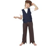 Smiffys Victorian Poor Peasant Boy Kit, Brown (Size L)