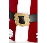 Smiffy's Cinturón de Papá Noel Deluxe – Negro, hebilla decorada, 130 cm/51 in – Halloween, Carnaval
