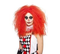 Smiffys Peluca de payaso, Rojo, Rizada Halloween