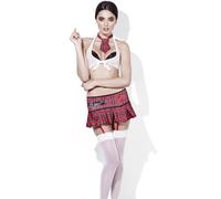 Smiffys Colección Fever de estudiante, prefecto, brasier, falda, panties y ligueros Halloween