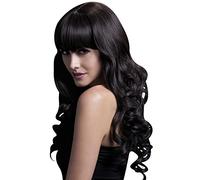 Smiffy's Colección Fever, Peluca Isabelle, marrón, larga con rizo suave con flequillo, 66cm / 26in