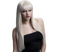 Smiffys Colección Fever, Peluca Jessica, rubia, larga lisa con flequillo, 66cm / 26in Halloween, Carnaval