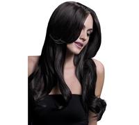 Smiffy's Colección Fever, Peluca Khloe, marrón, onda larga con raya al medio, 56cm/22in