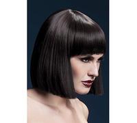 Smiffys Colección Fever, Peluca Lola, marrón, corte bob despuntado con flequillo, 30cm / 12in Halloween, Carnaval