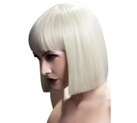 Smiffy's Peluca Lola Fever, rubia, bob despuntado con flequillo, 30cm - Halloween, Carnaval