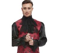 Smiffys Conjunto de corbata sedosa y puños, Negro