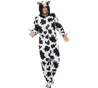Smiffys Traje Vaca, Todo en Uno con Capucha Halloween, Carnaval