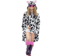 Smiffys Cow Party Poncho, Black & White