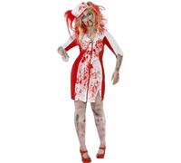 Smiffys Curves Zombie Nurse Costume, White (Size X3)
