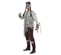 Smiffys Dark Spirit Warrior Costume, Grey (Size XL)