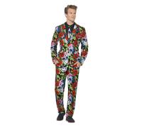 Smiffys Day of the Dead Suit, Multi-Coloured (Size M)