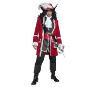 Smiffys Deluxe Authentic Pirate Captain Costume, Red (Size M)