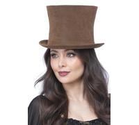 Smiffys Deluxe Authentic Victorian Top Hat, Brown
