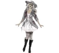 Smiffys Deluxe Ghost Ship Pirate Treasure Costume, Grey (Size M)