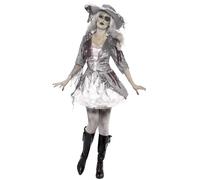 Smiffys Deluxe Ghost Ship Pirate Treasure Costume, Grey (Size XS)