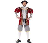 Smiffy's Traje Enrique VIII de lujo Roso para Halloween y Carnaval con chaqueta y pantalones