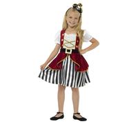 Smiffys Deluxe Pirate Girl Costume, Red & Black (Size M)