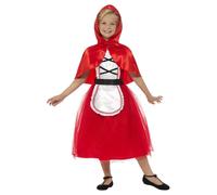 Smiffys Disfraz deluxe de Caperucita Roja, rojo, con vestido y capucha Halloween, Carnaval