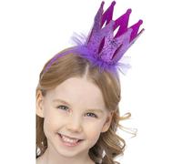 Diadema De Corona Brillante Morada - Accesorio Brillante Para Niños Y Adultos