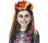 Smiffys Diadema de rosas de colores para el Día de Muertos para niño Halloween, Carnaval