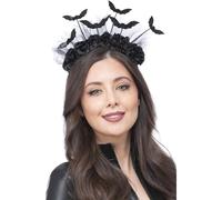 Smiffys Diadema gótica con antenas de vampiro y rosas