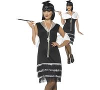Smiffys Disfraz Completo Flapper Años 1920 Adultos Negro Poliéster