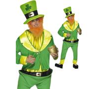Smiffys Disfraz Completo Hombre Duende Irlandés Verde Día de San Patricio