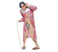 Smiffys Disfraz de abuelita gravedad, traje de bata y cuerpo