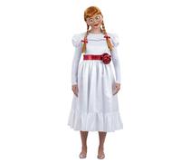 Smiffys Disfraz de Annabelle, Vestido con cinturón de flores Halloween, Carnaval
