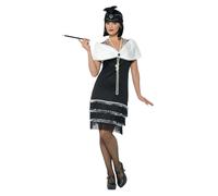 1920s Negro Flapper Disfraz Charleston Diadema Vestir Chal para Mujer