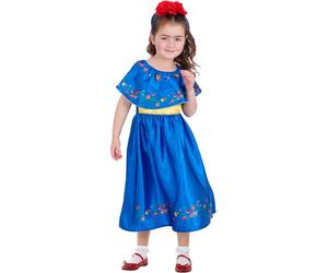 Smiffys Disfraz de artista Frida, para niños, con vestido y diadema