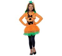 Smiffys Disfraz de calabaza de vestido con tutú, Naranja, con vestido con tutú y cazadora con capucha