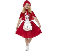 Smiffys Disfraz de Caperucita Roja, Rojo, Vestido y capa con capucha