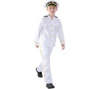 Smiffys Disfraz de capitán, niño, con chaqueta, pantalones y gorro Halloween, Carnaval