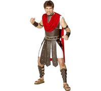 Smiffys Disfraz de centurión, con toga y accesorios de armadura para piernas, brazos, muñecas y cuello