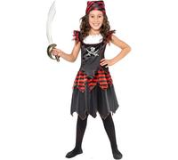 Smiffys Pirate Skull & Crossbones Girl Costume, Black (Size M)
