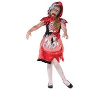Smiffys Disfraz de 'chica de la caperuza' zombi, Rojo, con vestido y capa con capucha
