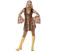 Smiffys Disfraz de chica guay de los 60, con vestido y chaleco de flecos Halloween