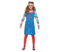 Smiffys Disfraz de Chucky, Azul, con vestido y camiseta Halloween, Carnaval