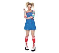 Smiffys Disfraz de Chucky, Minivestido, chaleco y top