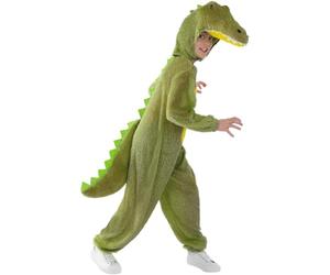Smiffys Disfraz de cocodrilo para niños, mono de animal con capucha, disfraz unisex para niños, disfraz de cocodrilo suave para niños y niñas, disfraz de Halloween, Día Mundial del Libro, fiestas de