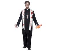Smiffys Disfraz de cura zombi, con parte de arriba con sangre, herida de látex, cuello y pantalón Halloween, Carnaval