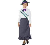 Smiffys Disfraz de dama victoriana, Rosa pastel y gris, con falda, blusa pegada, faja y sombrero