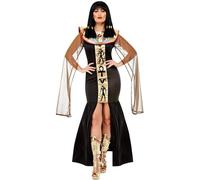 Smiffys Disfraz de diosa egipcia, Negro, Vestido con capa