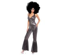 Smiffys Disco Diva Costume, Silver (Size S)