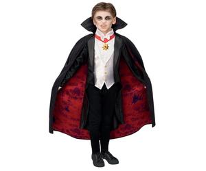 Smiffys Disfraz de Drácula, Universal Monsters, Chaqueta con falso chaleco y top, capa y medallón Halloween, Carnaval