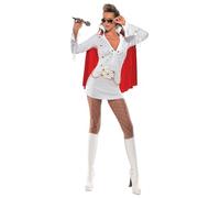 Mujer Elvis Blanco Viva las Vegas Disfraz para Mujer Oficial Elvis Disfraz