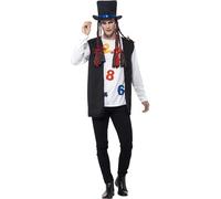 Smiffys Disfraz de estrella del pop de los 80, con parte de arriba, chaleco, gorra y trenzas Halloween, Carnaval