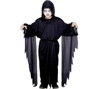 Smiffys Disfraz de fantasma negro, Negro, con túnica con capucha y cinturón